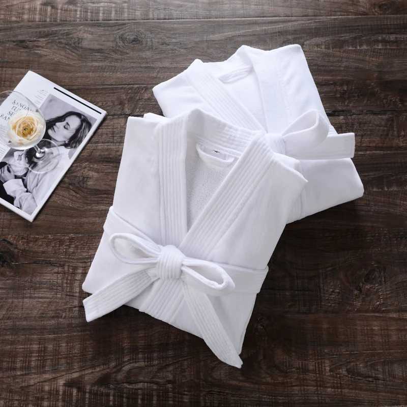 Bathrobe Men White 100 Cotton Mens Robe Couples Nightgown Thickened Kimono Men Towel Fleece Pajamas Home Wear Bath Robe C251104