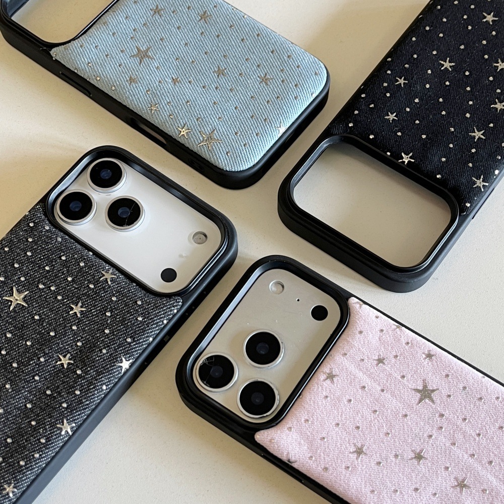 Silver Star Solid Color Phone Case Compatible with iPhone 17/16 Pro Anti-drop iPhone 15/14 Niche Style