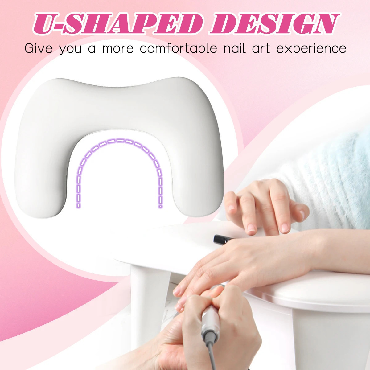 PU Leather Portable Tilt Nail Art Hand Pillow Hand Cushion Removable Stand Manicure Hand Rest Pillow Manicure Tool 250409