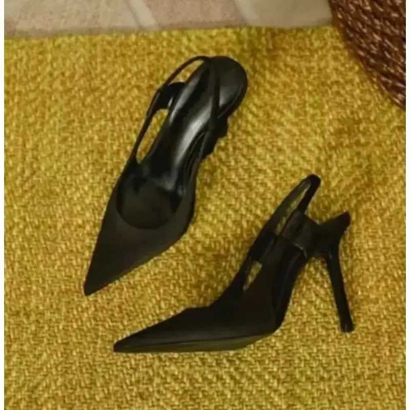 Spring New Brand Women Slingback Sandals Pointed Toe Slip on Thin High Heel Ladies Elegant Pumps Shoes Sandals W251104