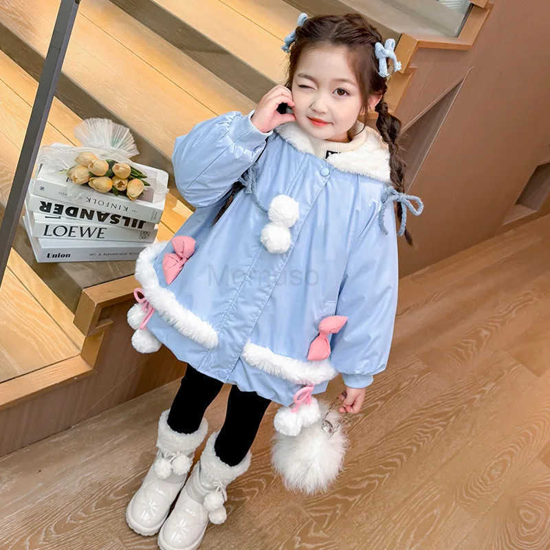 Sanrio Anime Kawaii Cinnamoroll Lolita Girl Blue Down Jackets Kids Kawaii Fashion Winter Fashion Warm Cotton-Padded Clothes Gift H251104