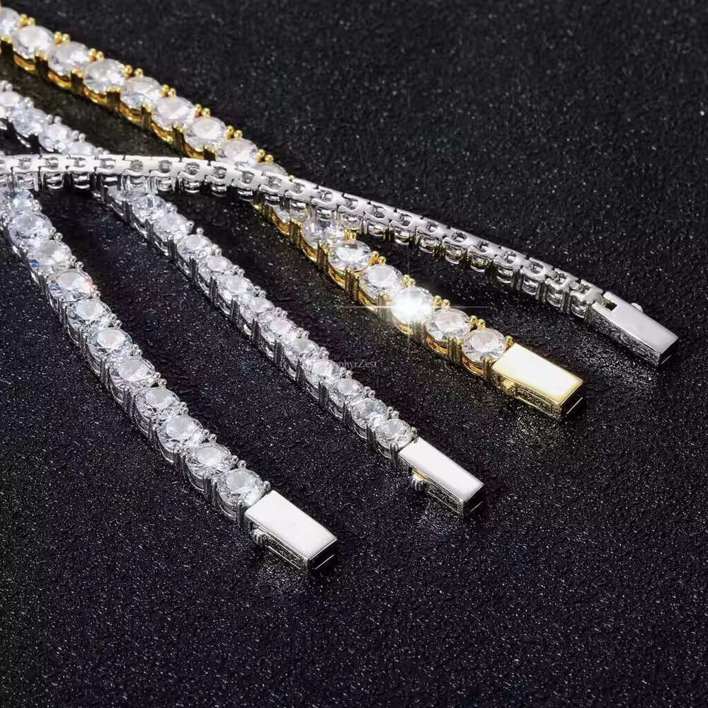 BES Brass 3mm 4mm 5mm 6mm Micro Paved 5A Cubic Zirconia Width Tennis Chain Iced Out Bg CZ HipHop Jewelry