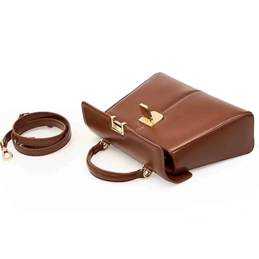 Top Quality Cowhide Women Satchel Genuine Leather Shoulder Small Square Bags Ladies Sac A Main New