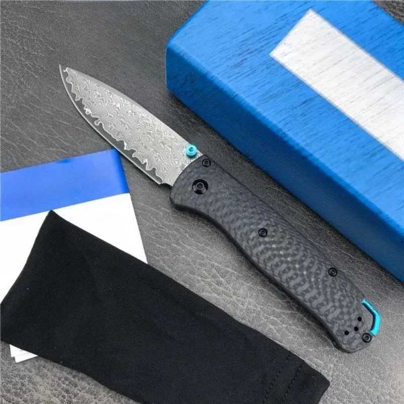 BM535 Pocket Folding Knife Damascus Steel Blade Carbon Fiber Handle Camping Durable Outdoor Hunting Self Defense KnifeT250402