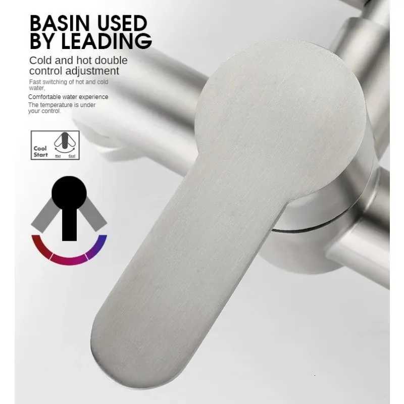 Wall Mount Faucet with Sprayer 76-84 Inch Center Cmercial Kitchen Sink Faucet Stainless Steel Mixer Tap Laundry Sprayer Y251104