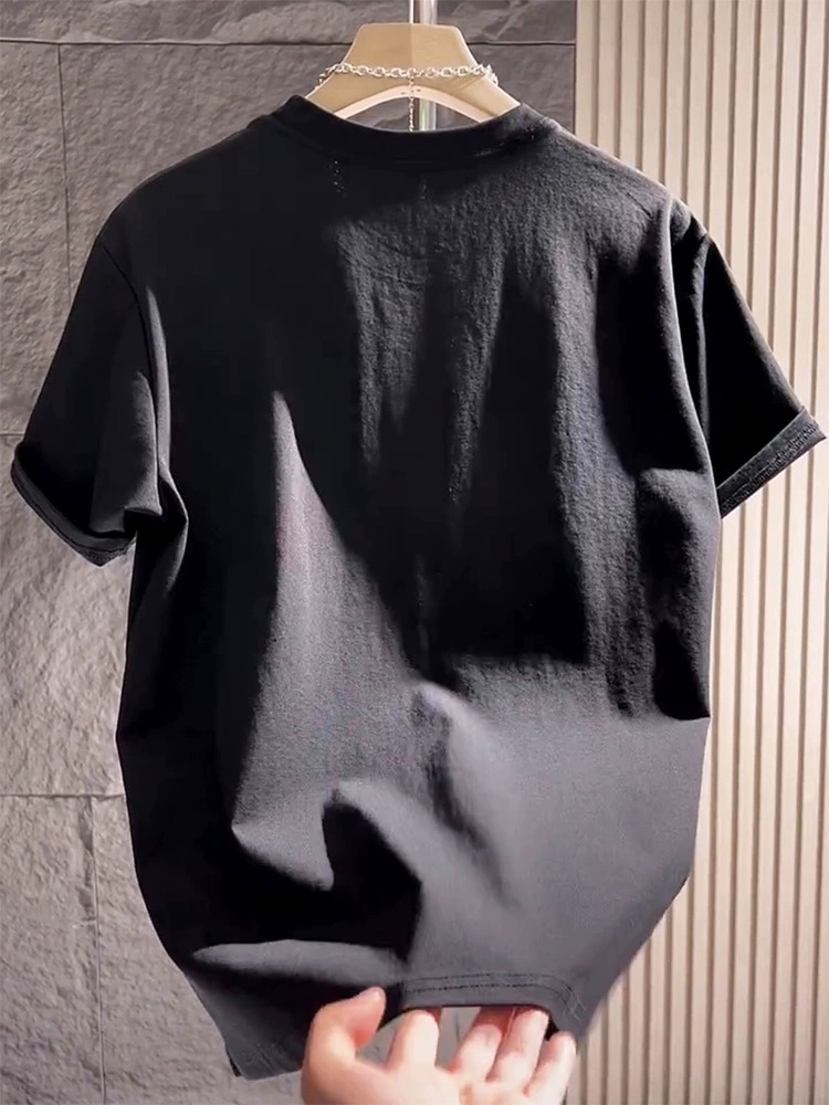 Comfortable cotton summer base shirt short sleeve T-shirt Men's fashion print trend couple half sleeve top white black free shipping