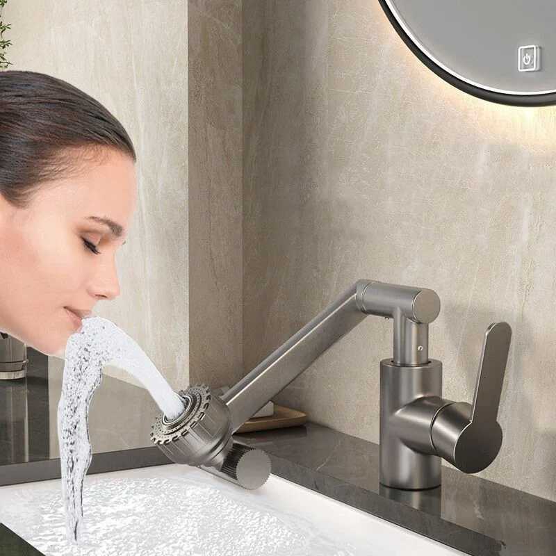 Dual Mode Universal Rotating Faucet Robotic Arm Wash Basin Kitchen Bathro Hot and Cold Household Basin Wash Basin Sink Y251104