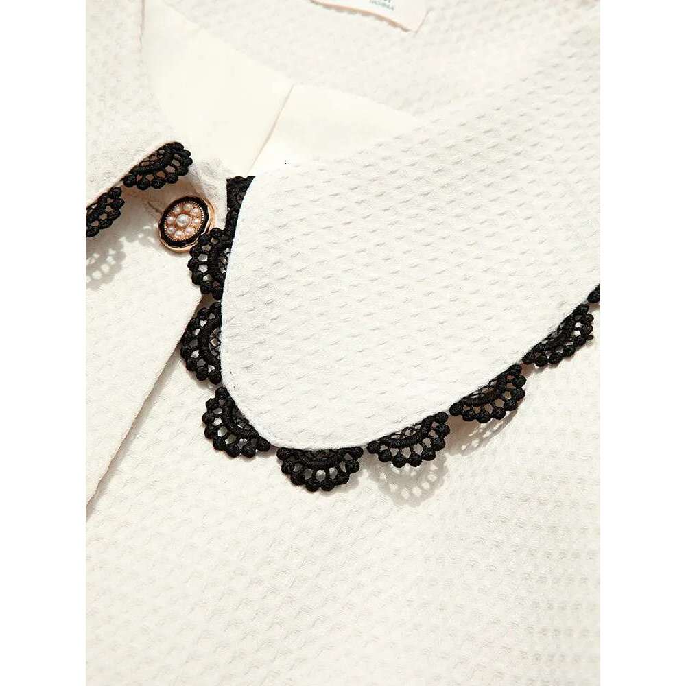 Fall Clothes Women White Elegant French Vintage Jackets Solid Short Lace Cardigan Winter Coats