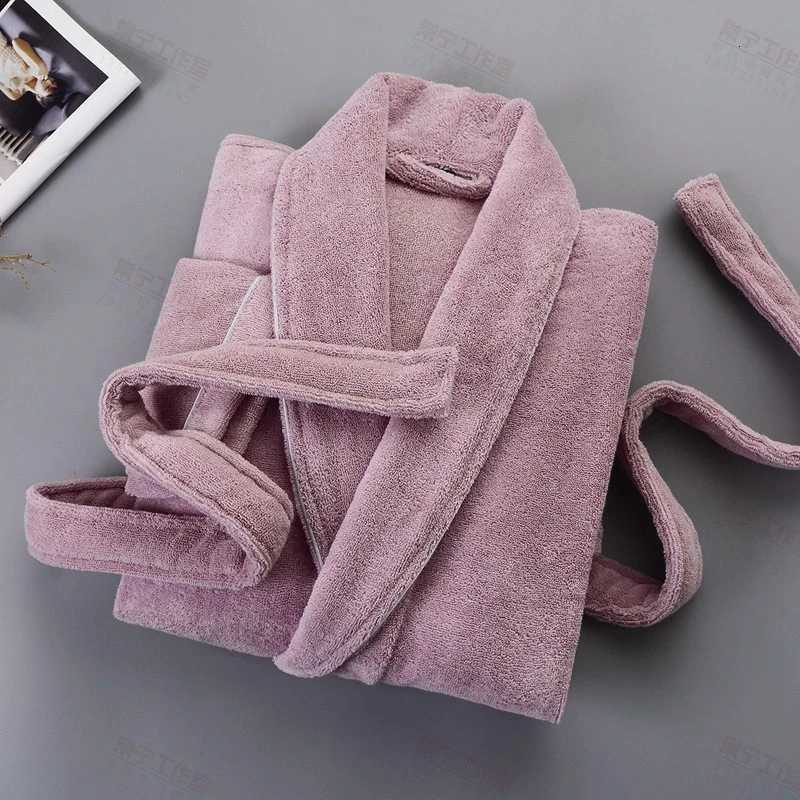 Winter Men 100 Cotton Kimono Bathrobe Gown Lovers Couple Towel Fleece Nightwear Winter Thicken Warm Soft Robe Gown Sleepwear C251104