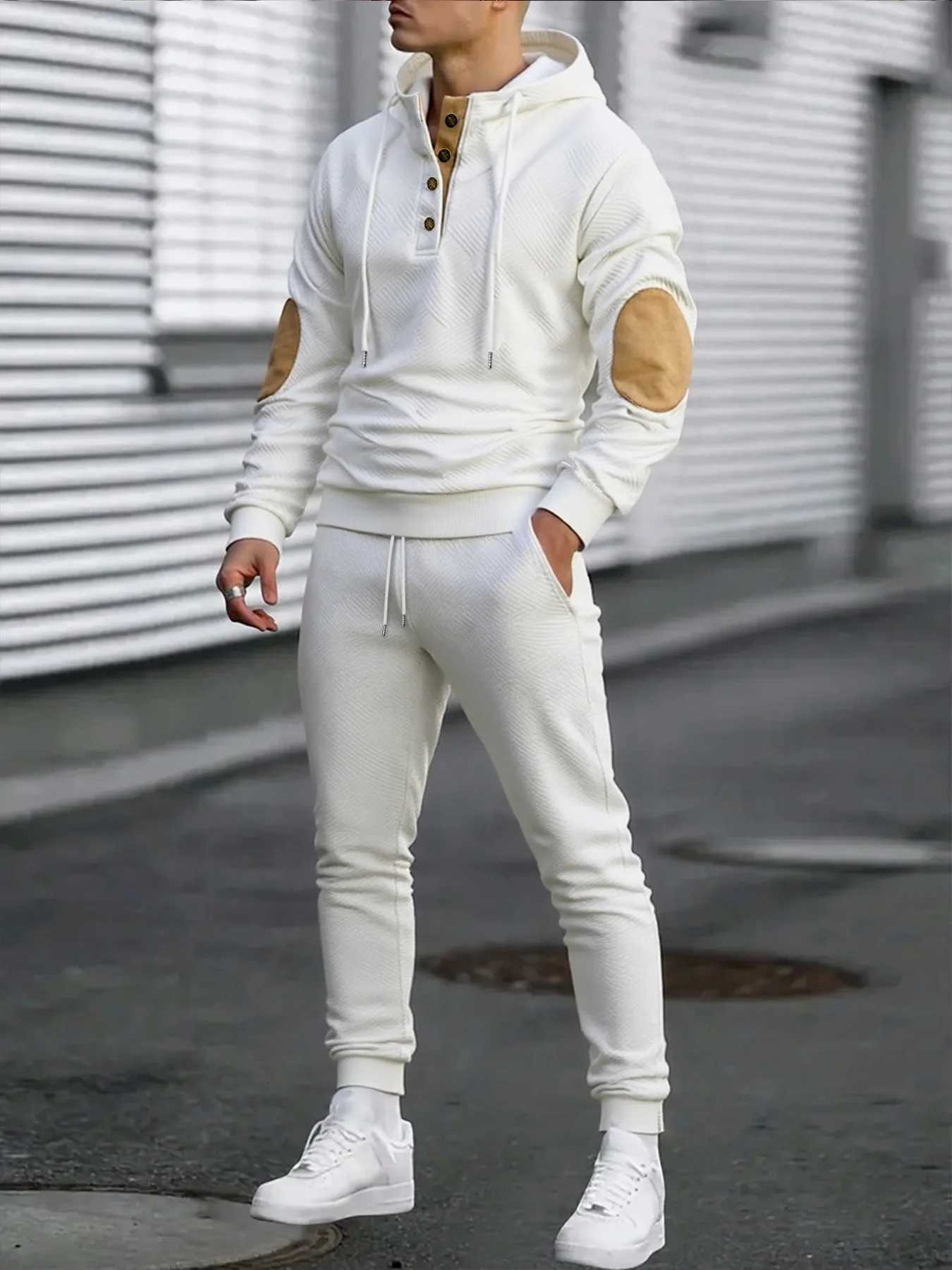 Mens Hoodie Sweatshirts and Drawstring Trousers Twopiece Sets Autumn Male Casual Fitness Jogging Sportswear Sports Suit J251104