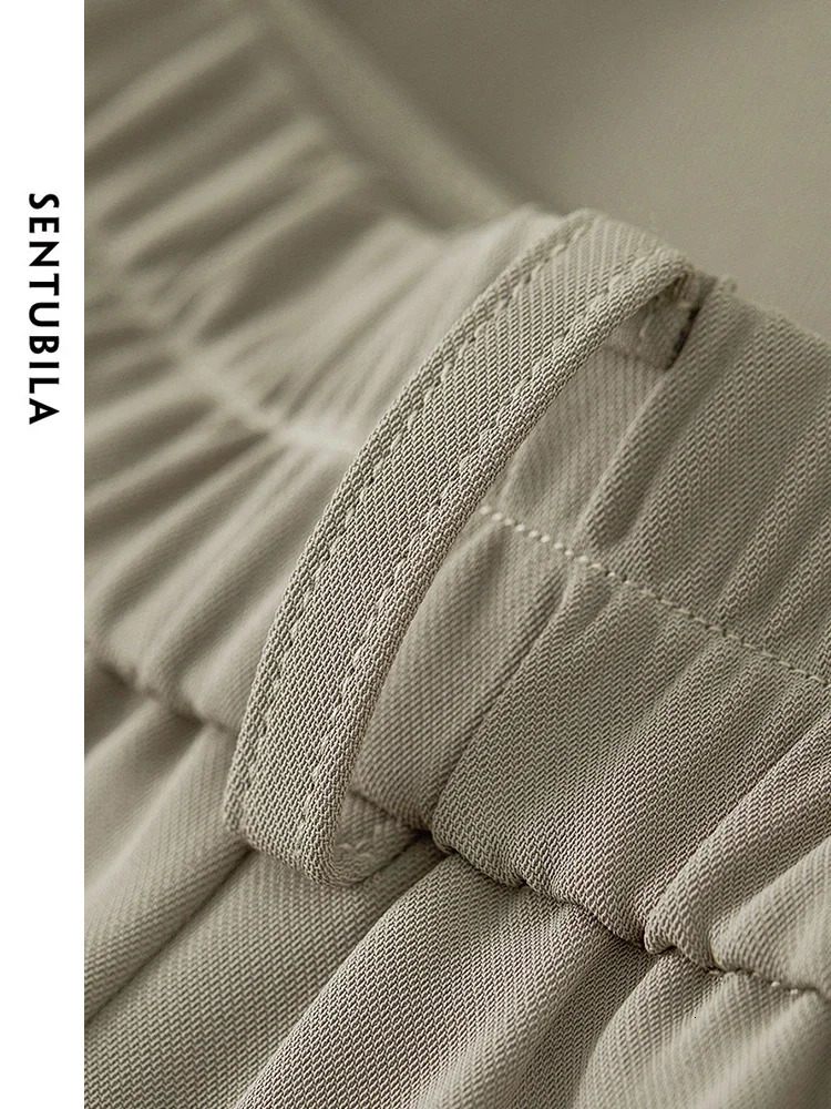 SENTUBILA Womens Wide Leg Shorts 2025 Fashion Loose Short Skirt Pants Trouser Summer Clothing 142K54505 250401