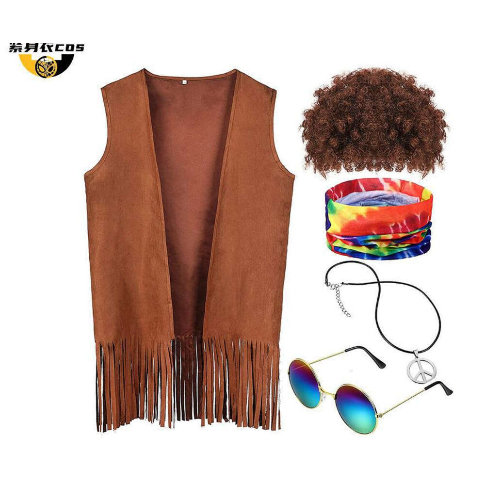 hippie fringe vest, 60s 70s men's and women's party stage wear, 2025 versatile temperament, new trendy clothing ins