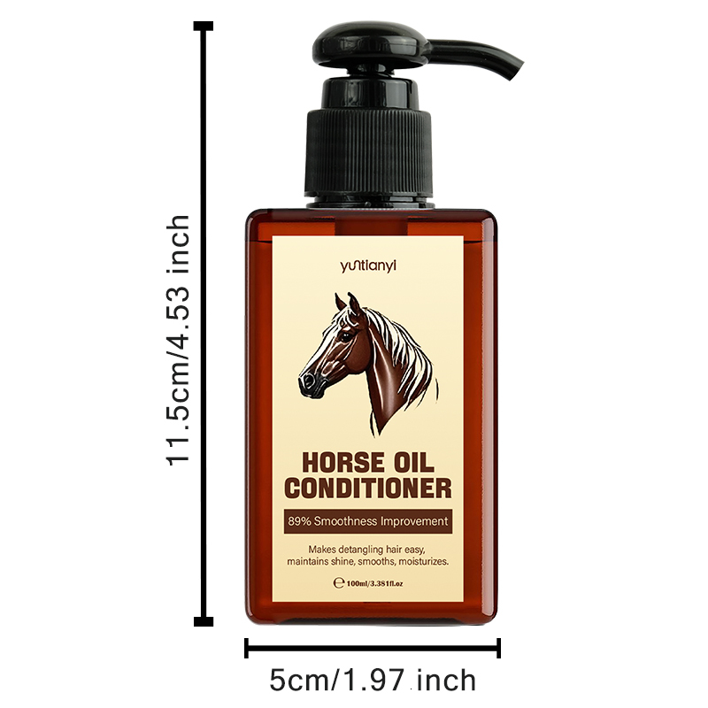 Yuntianyi Horse Oil Conditioner 100ml 89% Smoothness Improvement Detangling Hair Care