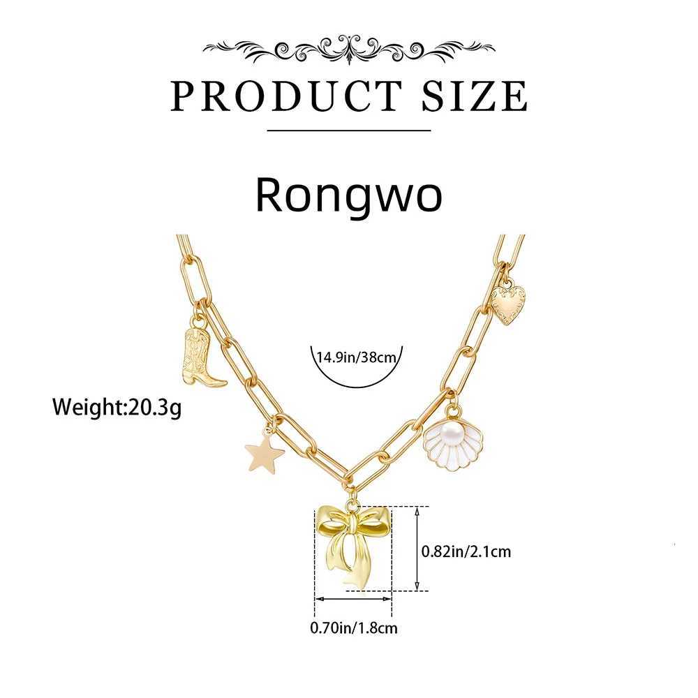 Exquisite Charms Pearl Pendant Necklace for Women Stainless Steel Gold Color Bow Charm Choker Conch Shell Fashion Jewelry GiftsXJ251104