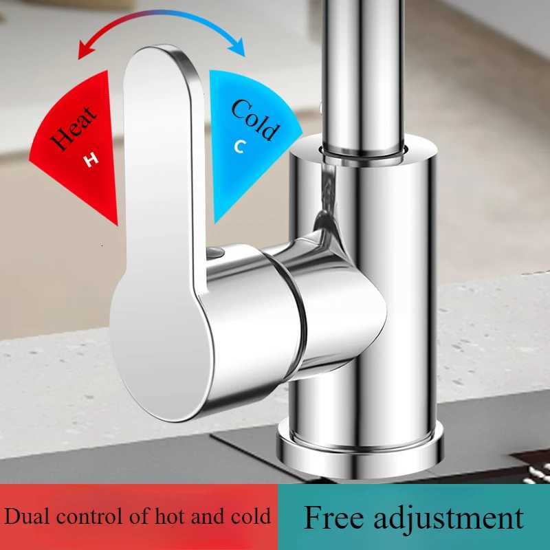 Waterfall Kitchen Faucet 4 Modes Universal 360Rotating Swing Arm Stainless Steel Hot Cold Single Hole Deck Mounted Sink Tap Y251104