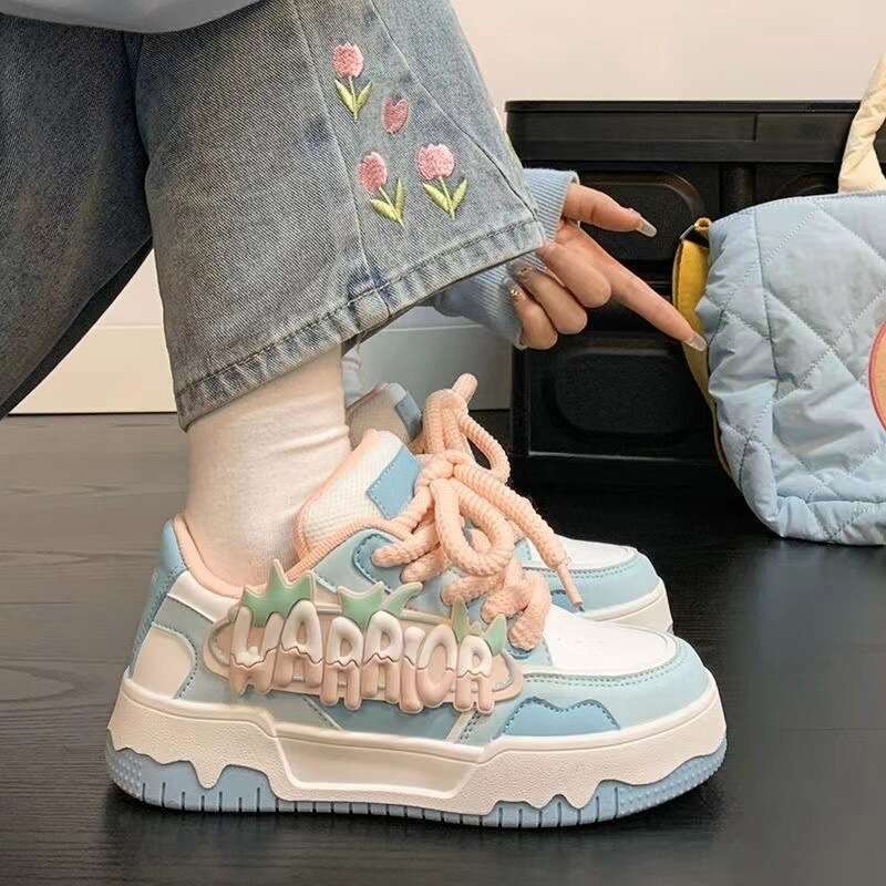 Pink Girls' 2024 Four Seasons New Ins Trendy Versatile Student Casual Sports Women's Board Shoes