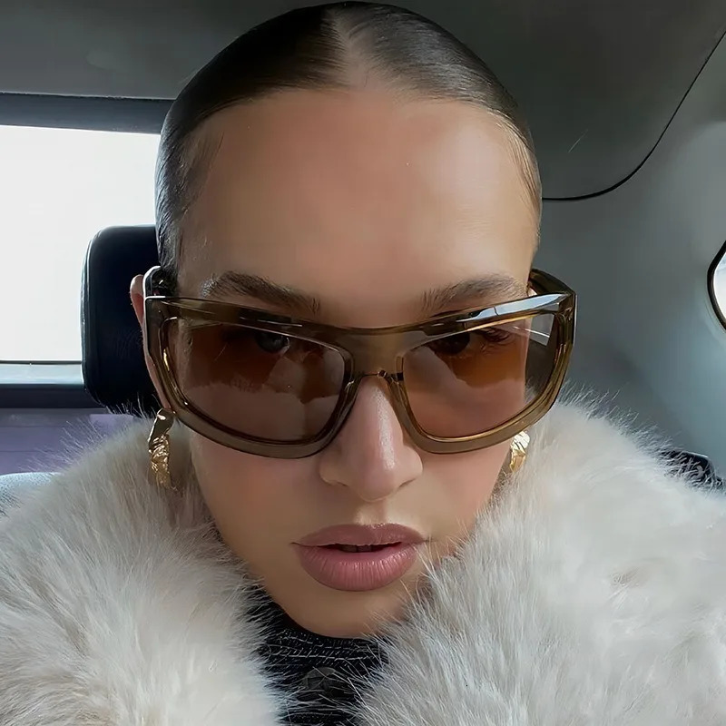 Rimless Y2K Sunglasses for WomenMen Wrap Around Sun Glasses Trendy Cool Shades UV400 Protection Shades for Outdoor Beach 251104