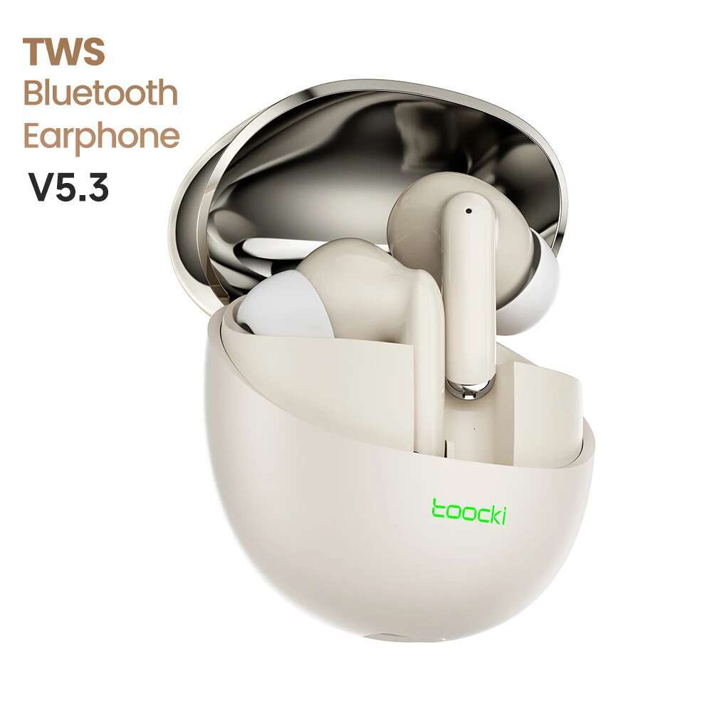 Toocki TWS Bluetooth 5.3 Earphones In-Ear Earbuds Lightweight Headsets 13mm Dynamic Coil Sport Outdoor Headphone 250mAh Battery