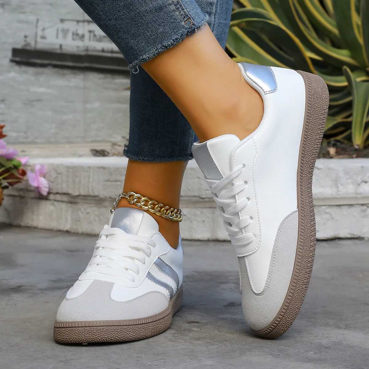 Spring Autumn Platform Sneakers Women Fashion Mixed Colors Lace-Up Sport Shoes Woman Comfortable Non Slip Flat Trainers Female X251104 - view 5