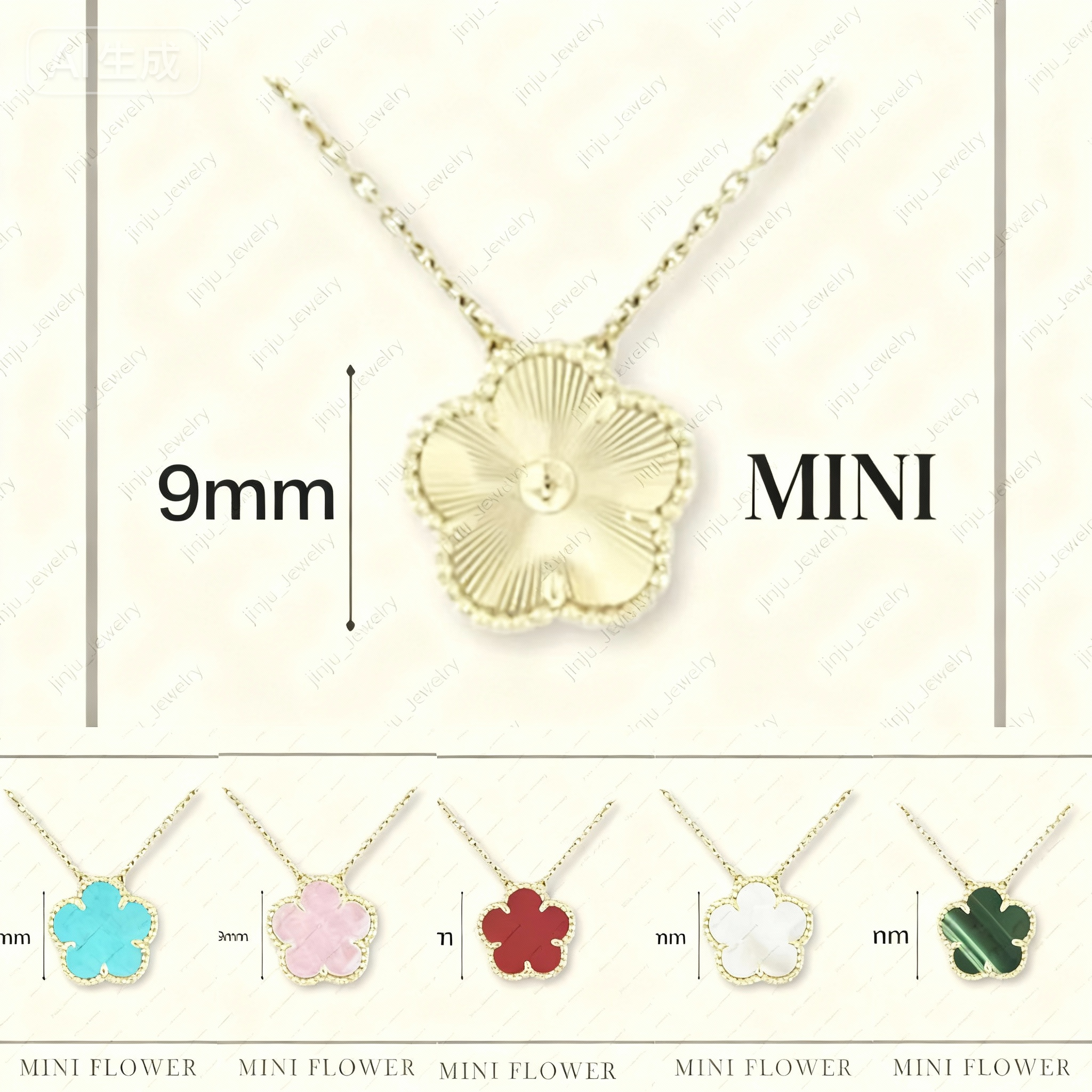 luxury jewelry 4 leaf clover necklace designer jewelry 9mm MINI lucky flower red agate onyx pink high end 925 sterling silver charm pendant 18K gold neckalce cute gift