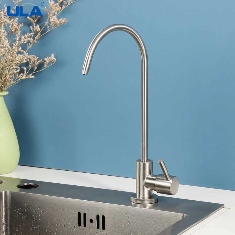 A 1/4Kitchen Filtered Faucet Stainless Steel Direct ifier Direct Drinking Tap Single Cold Water Sink Faucet Black/Bed Y251104
