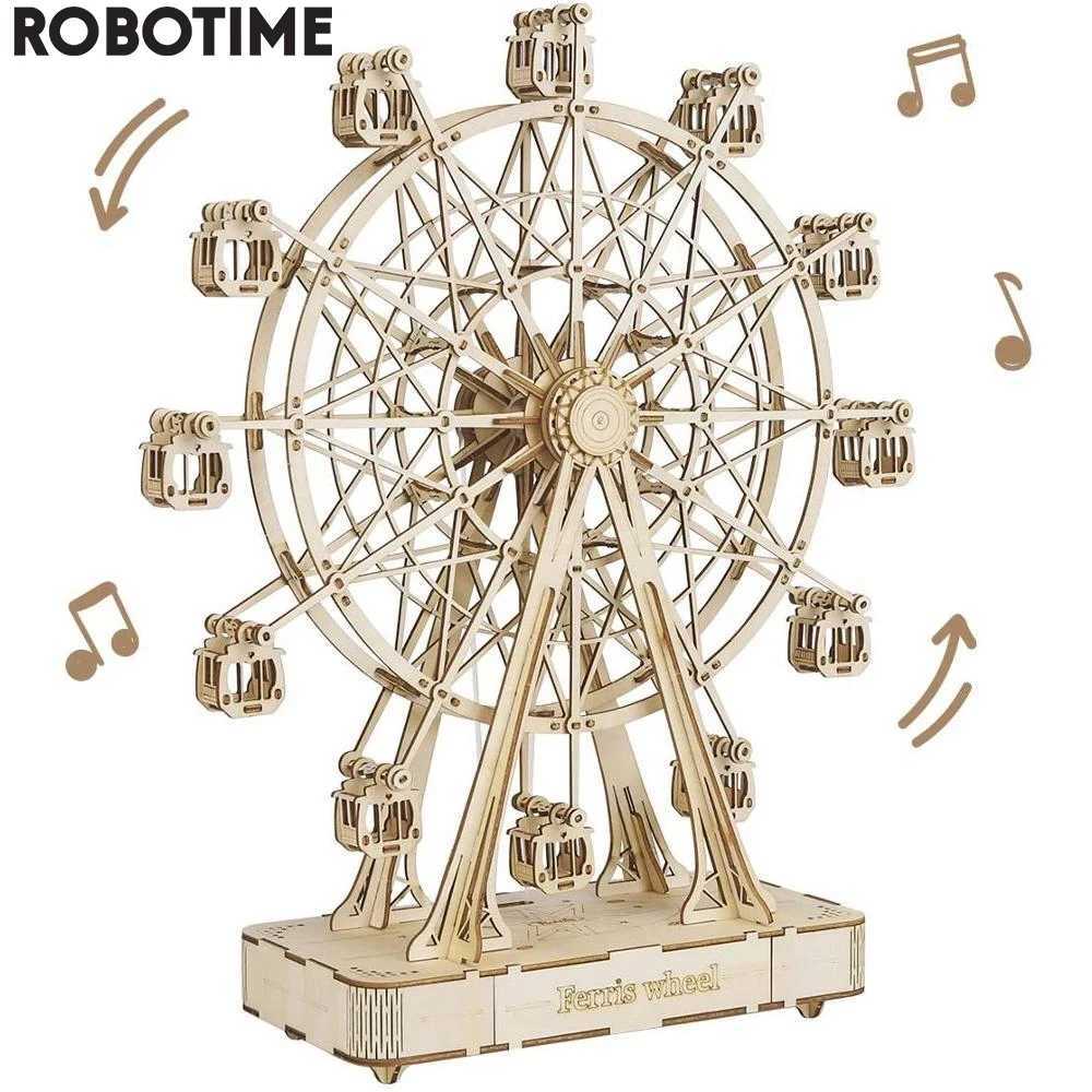 Robotime Rolife 232pcs Rotatable DIY 3D Ferris Wheel Wooden Model Building Block Kits Assembly Toy Gift for Children Adult TGN01 C251104