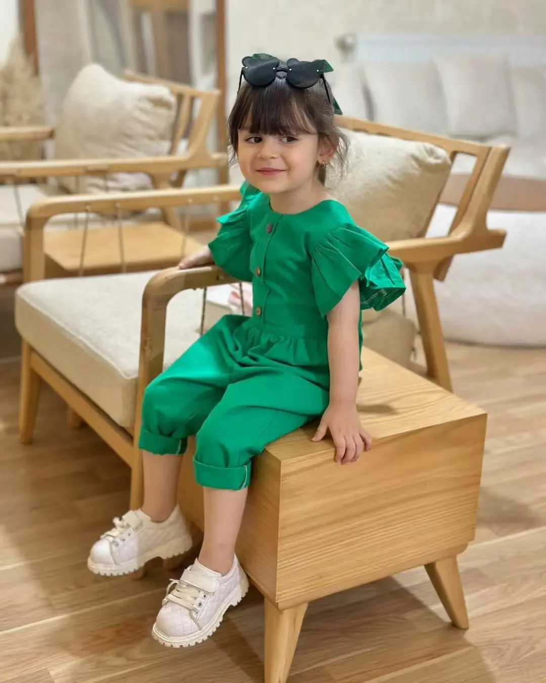 Summer Kid Girls Jumpsuit With Ruffle Sleeves For Outdoor Children Clothes Girls Outfits For 2 3 4 5 6 7 8 Years Old J250403