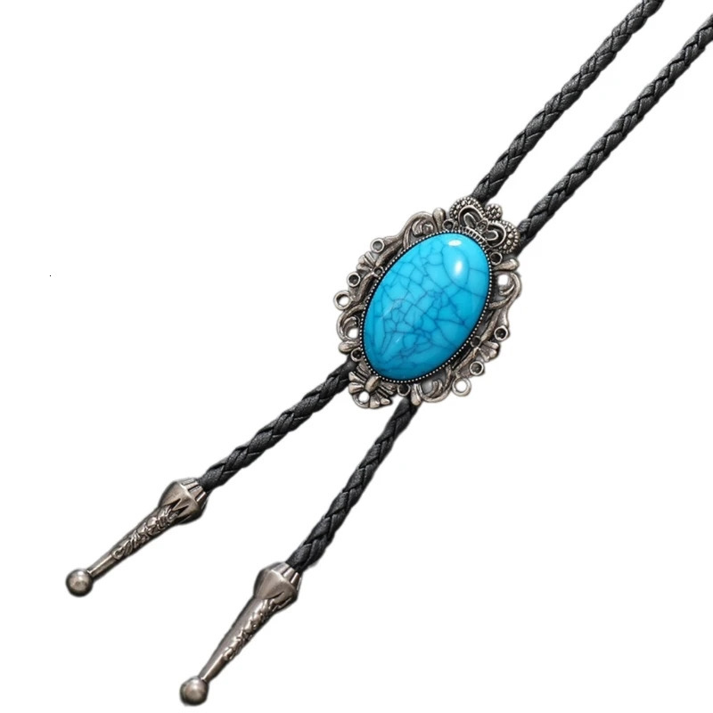Bolo Tie for Men Western Cowboy Necktie Turquoise Bolo Tie Pendant Necklace Costume Accessories Vintage Bolo Ties 250403