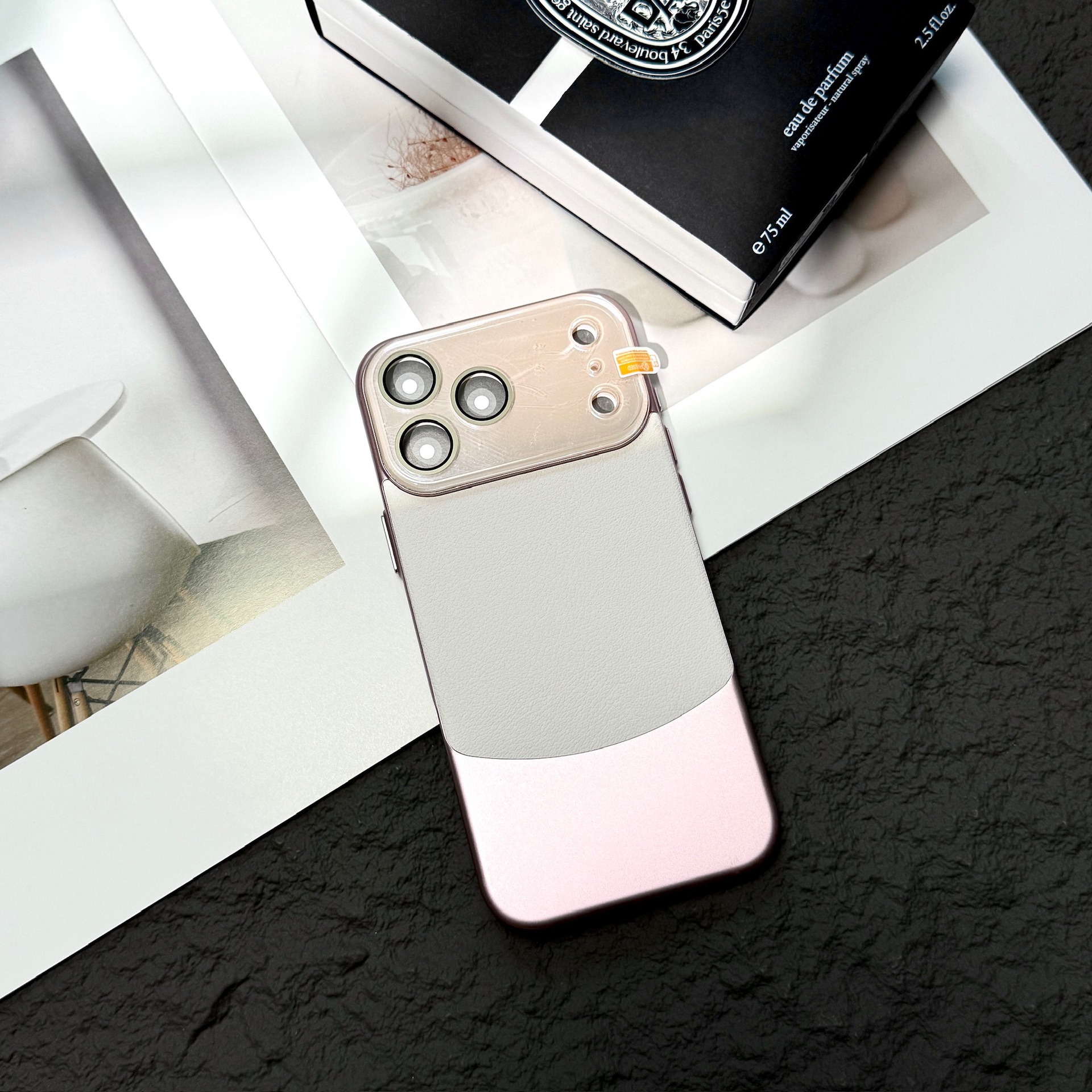 New Napa Leather Lychee Pattern Crystal Lens Film Phone Case for iPhone 17 17Pro 17Air 17Pro Max Mobile Phone Cases