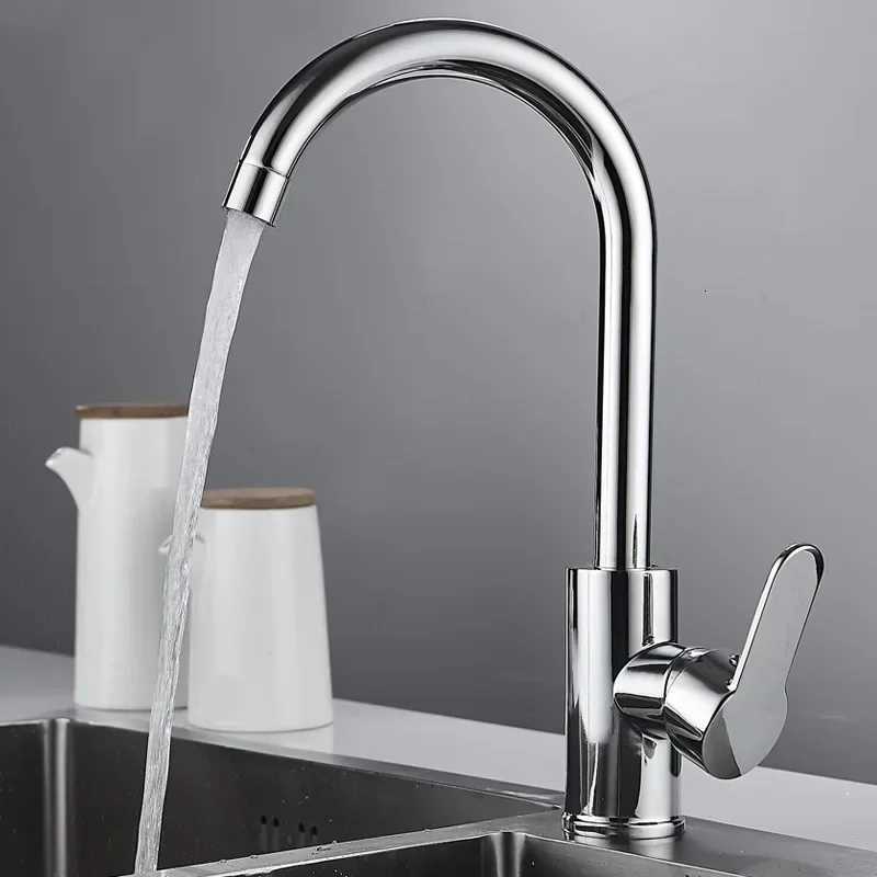 Household Hot and Cold Mixer Tap Kitchen Faucets Deck Mounted Chre Single Handle Sink Dishwasher Copper Alloy Faucet Y251104