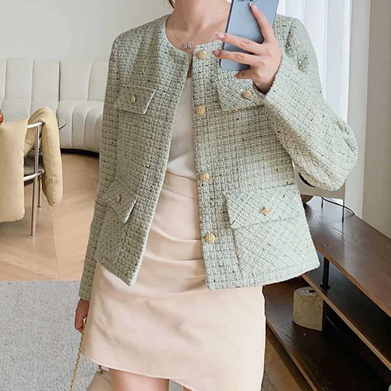 HELIAR Autumn Women Buttons Up Cardigan Coat Elegant Office Tweed Coat Long Sleeve Jacket Loose Outerwear for Women Winter 2024 J251103