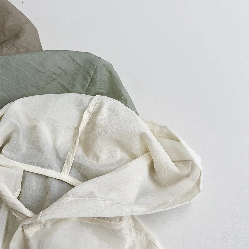 Summer Air Conditioning Shirt for Boys Lightweight Breathable Sunscreen Clothing Girls Retro Jacket Casual Childrens 250325z