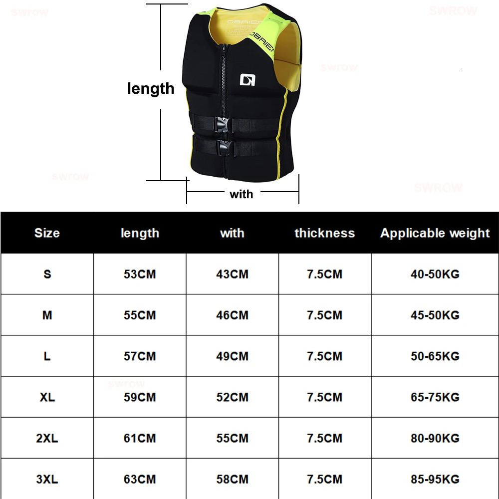 Lifesaving Vest Surfing Adult Life Jacket Drifting Motorboat Buoyancy Life Jacket Swimming Floating Clothing Neoprene Woman Men 250403