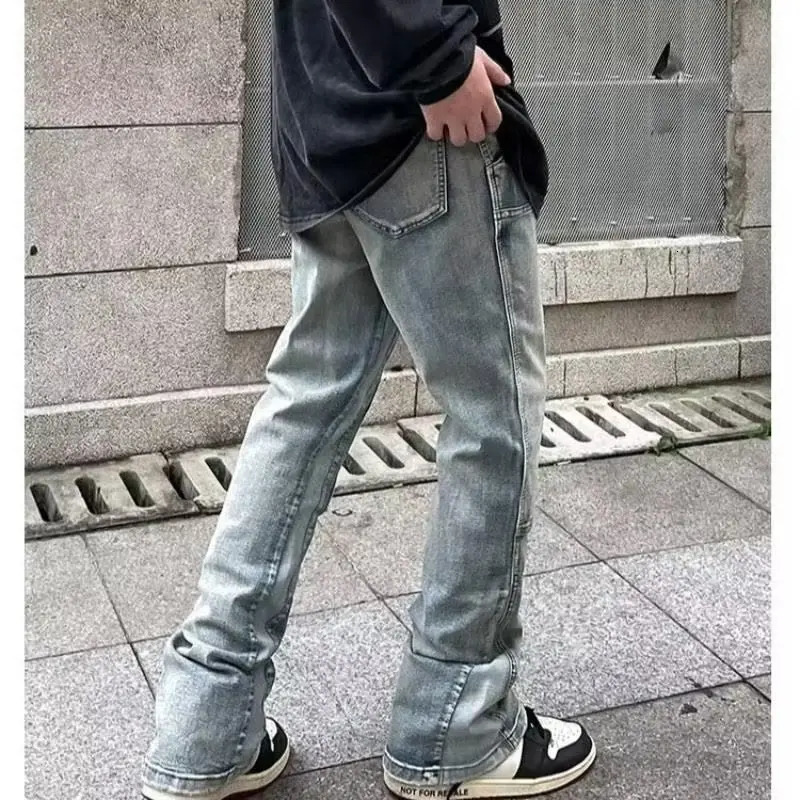 Y2K Streetwear Kpop Flare Jeans Cargo Pants Mens Straight Old Retro Hip Hop Cowboy Trousers Pantalones Hombre 250402