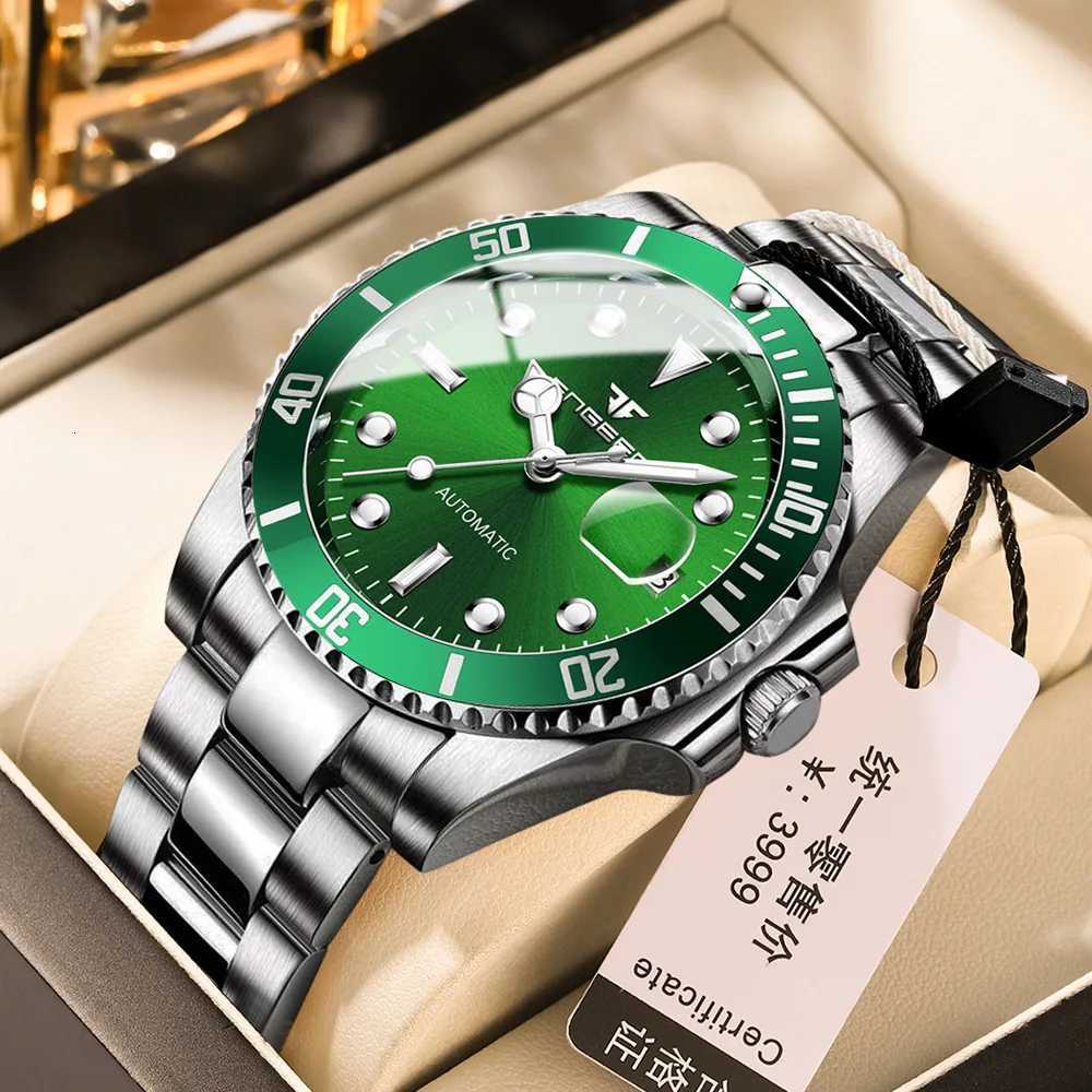 2024 FNGEEN 9001 Luxury Brand Men Watch Steel Tourbillon Skeleton Mechanical Watches Luminous Automatic Date Diamond WristwatchT251104