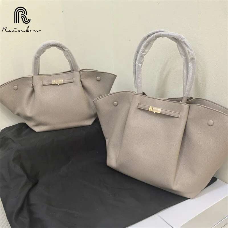 RAINBOW New Leather Large Capacity Niche Brand Design Women's Shoulder Bag Solid High-End Shopping Fashion Ladies Handbag