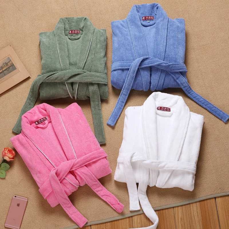 Winter Robe men Cotton Terry Bathrobe Men Couples Pajamas Towel Sleepwear Kimono Bath Robes Mens Dressing Gown Bathing Robe C251104