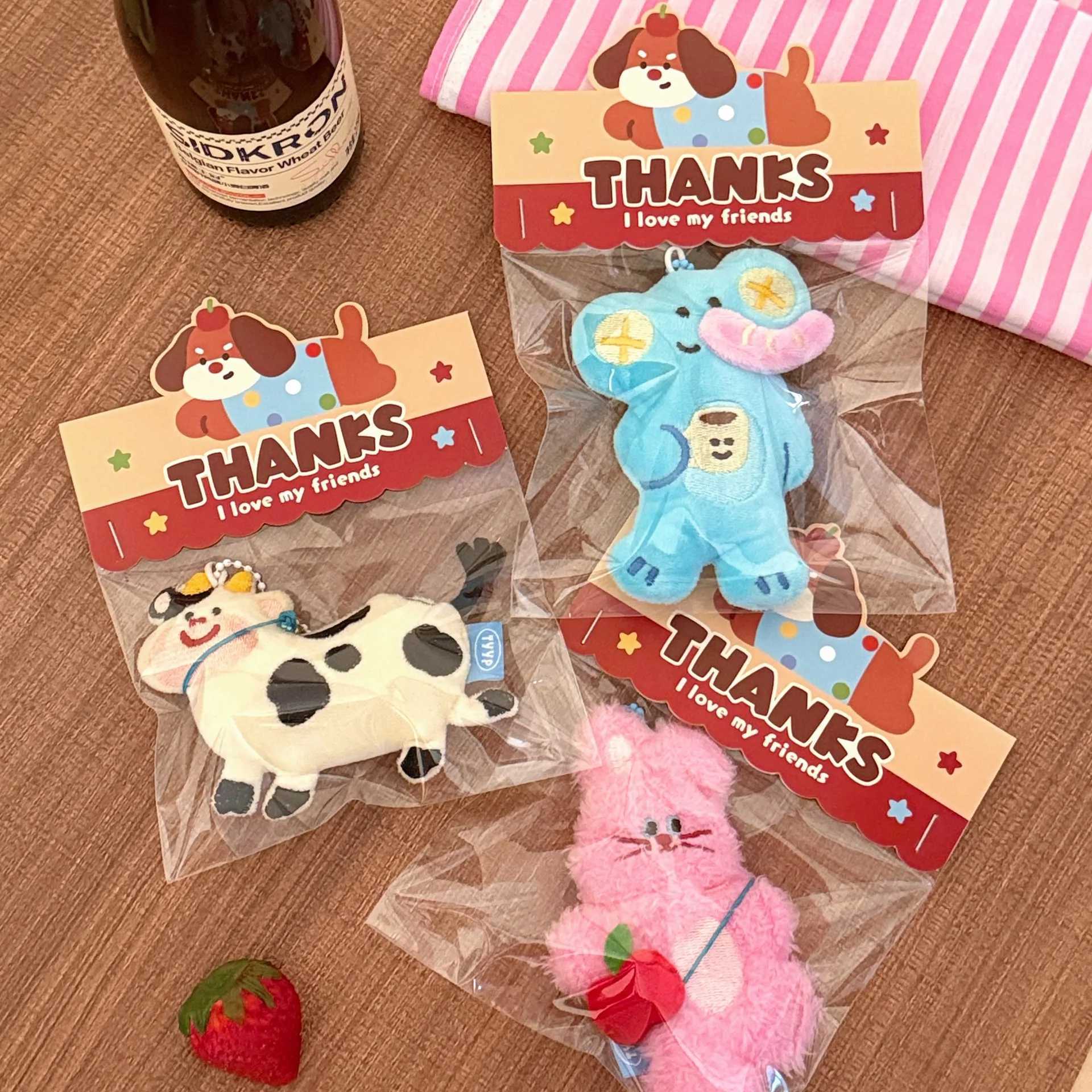 1/4 Pcs Cartoon Plush Doll Pendant Cute Pet Backpack Pendant Backpack Bead Chain Pendant C251104