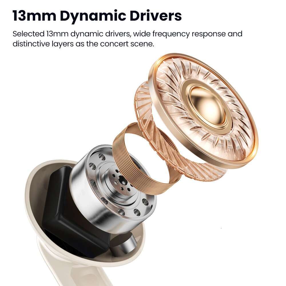 Toocki TWS Bluetooth 5.3 Earphones In-Ear Earbuds Lightweight Headsets 13mm Dynamic Coil Sport Outdoor Headphone 250mAh Battery