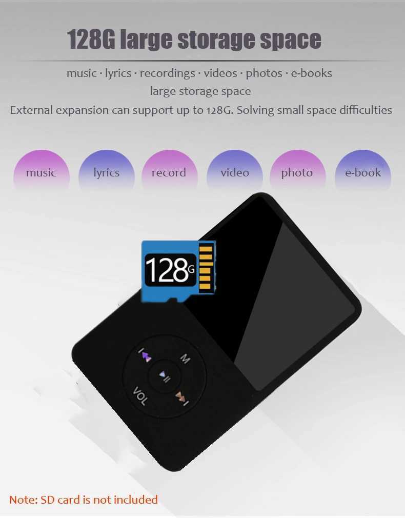 Mini MP3 MP4 music player with loud speakers built-in 4GB 8GB high fidelity portable player with radio/FM/recording Z250403