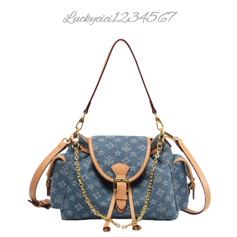 Luxury Bag Designer Bag Fashionable female Advanced printed retro Denim light hand-held vintage flower new versatile and temperament crossbody bag sho