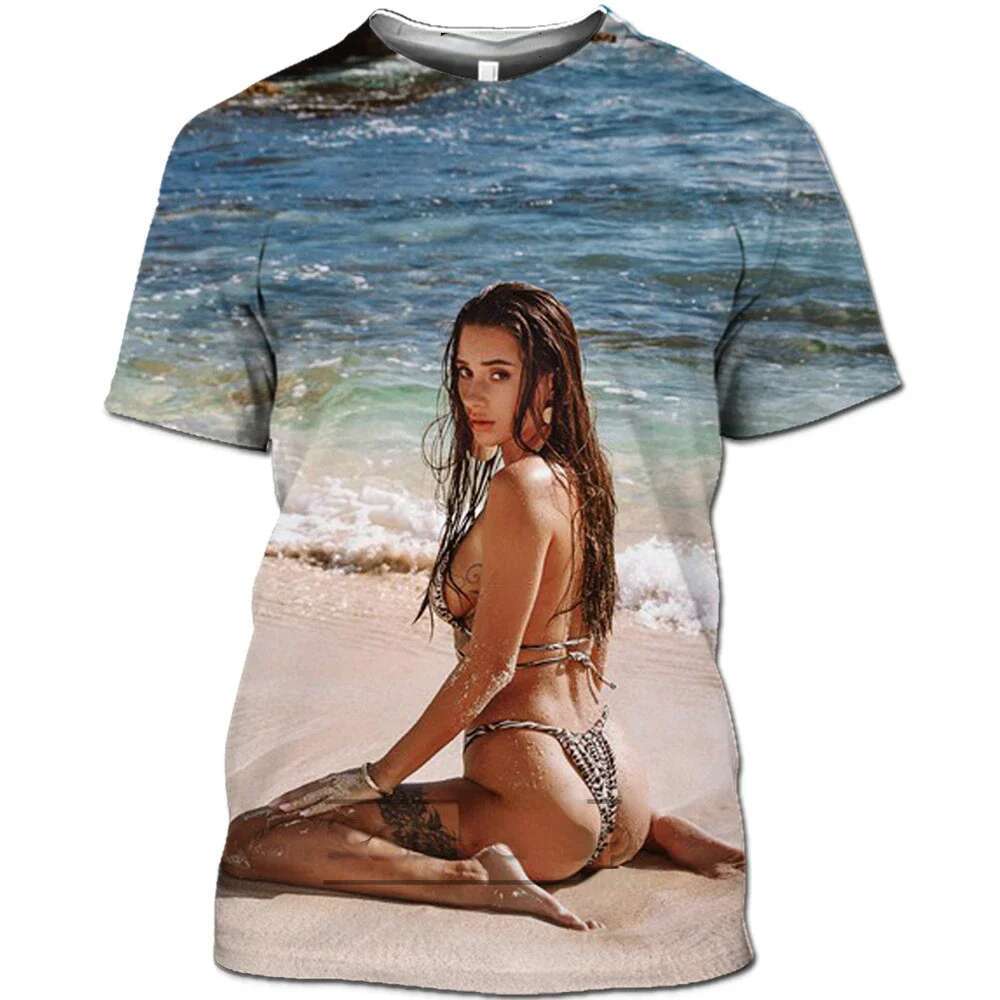 Summer Hip Hop Funny Men's T-shirt Spice Girl Pattern 3d Printed Short Sleeve Loose O-neck Premium Fashion Personality Trend To