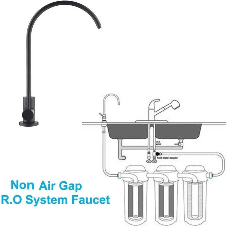 RO Water Faucet for Non-Air Gap Systems - Modern Bed Nickel Stainless Steel Kitchen Filter Faucet Lead- Direct Connect Y251104