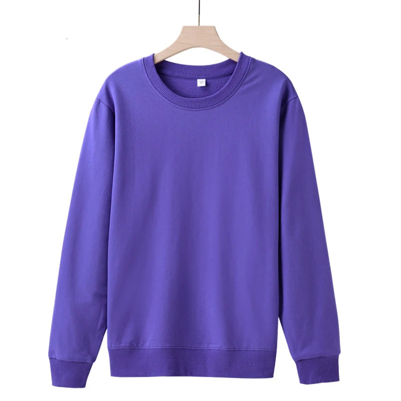 Round Neck Hoodie Loose Solid Color Spring Autumn Winter Men And womens Plush Thick Versatile Top Sweatshirts Pullover 250321