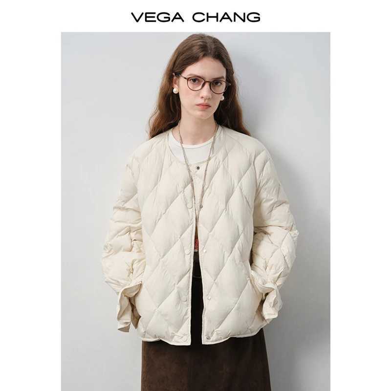 Vega Chang New Autumn and Winter Womens down Jacket with Puff Sleeves Lightweight Quilted Girly Warm Coat J251104