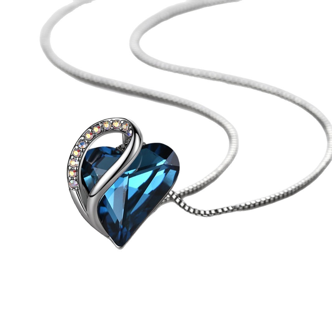 moissanite chain women collarbone designer necklace pendant designer jewlery for women luxury jewelry women Simple Heart shaped Crystal Necklace Penda - view 7