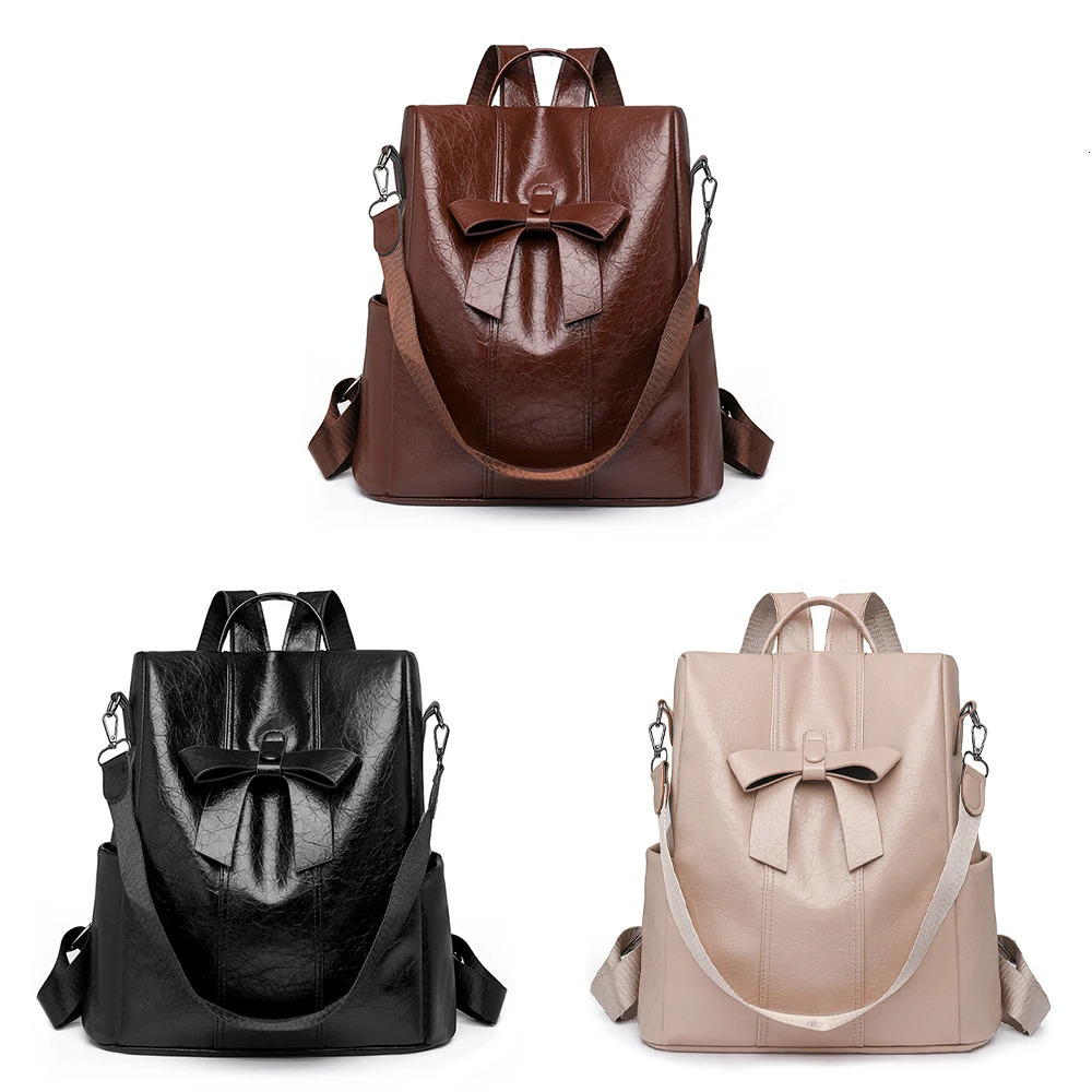 Anti Theft Backpack 2025 Retro Fashion Korean Version Versatile Soft Leather Bag Large Capacity Backpack251104ww