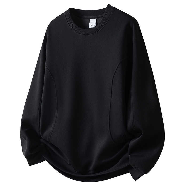 2025 Autumn/Winter Round-neck Solid-color Sweatshirt in Denim, Design-Inspired Fitness and Leisure Long-sleeved T-shirt for Men, Round-neck Sweatshirt Z251104