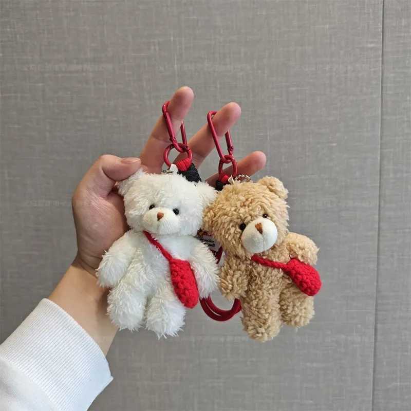 Plush Bear Keychains Christmas Decoration 2025 Party Favors Birthday Party Gifts Backpack Hanging Ornament Keychain Pendant GiftW251103