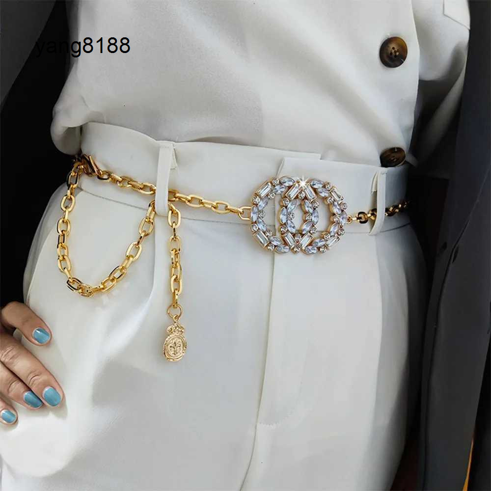 Fashion Gold Chain Belt Female Adjustable Long Designer Belts For Women High Quality Luxury Shinny Rhinestone Punk channellys ccbeltly channelbeltlies cc 251101